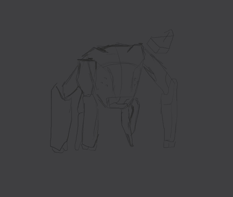 Alternative concept art exploration for Mimic Rocky by Red Raccoon