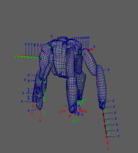 Rigging breakdown for Mimic Rocky character