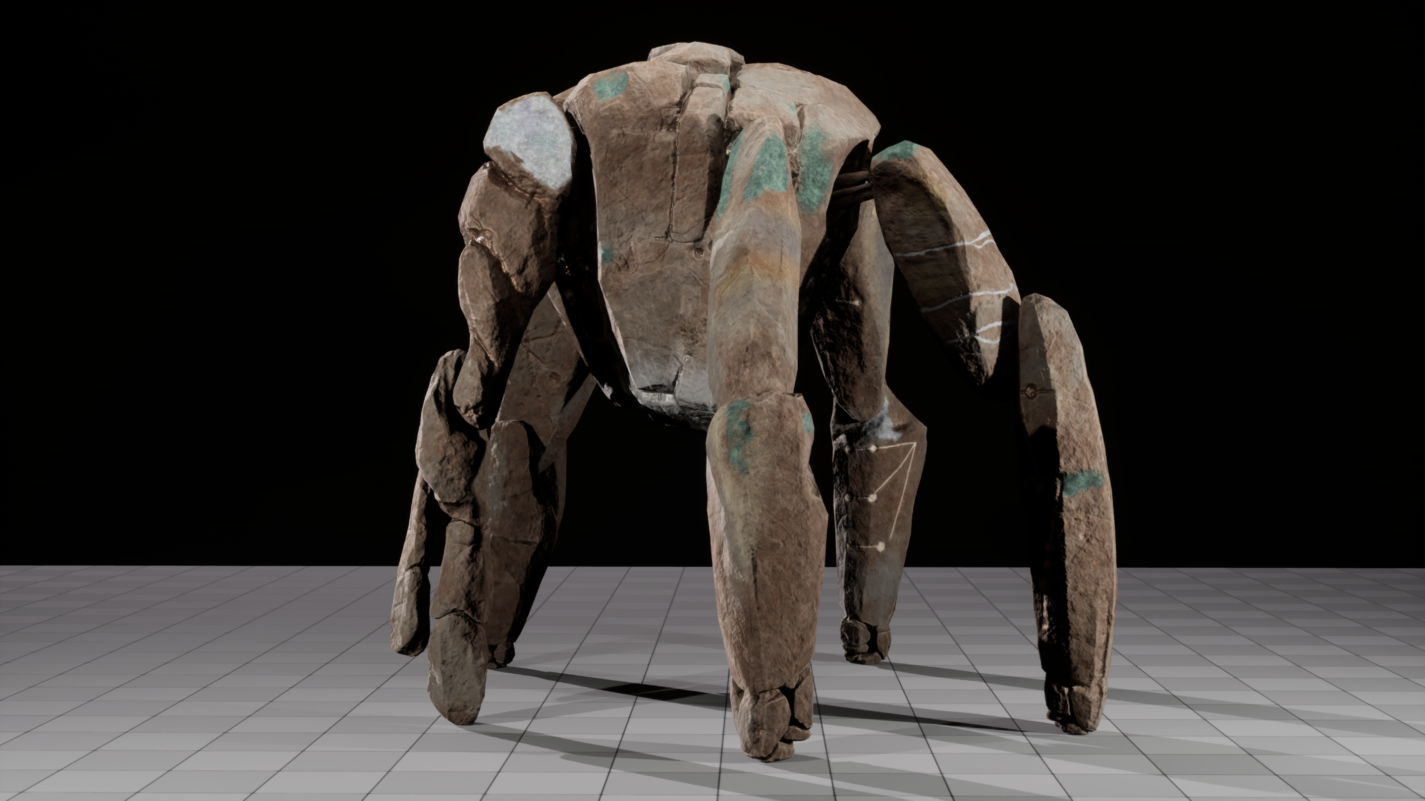 Retopology and texture breakdown for Mimic Rocky character
