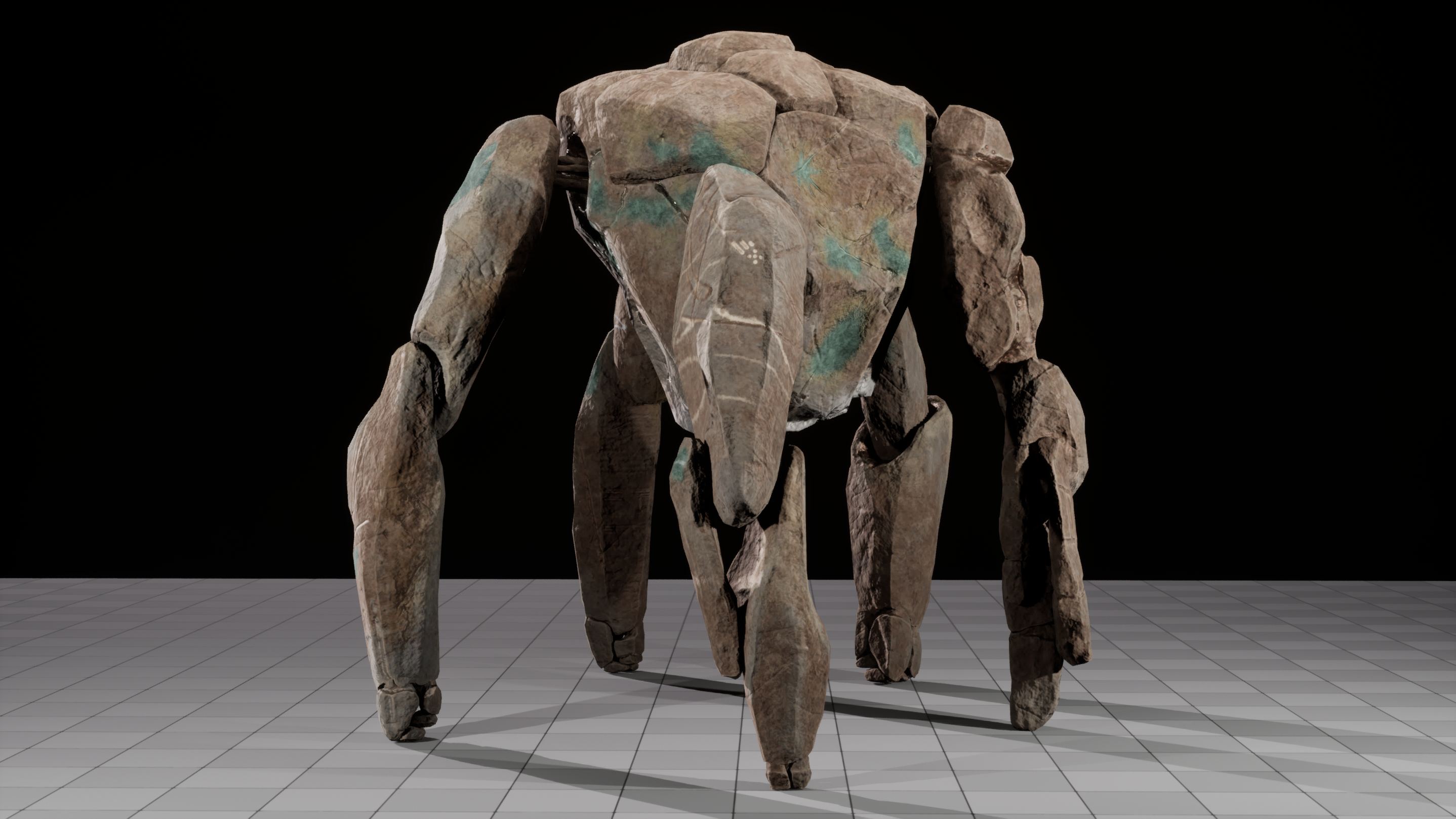 Alternative retopology and texture hover view for Mimic Rocky character